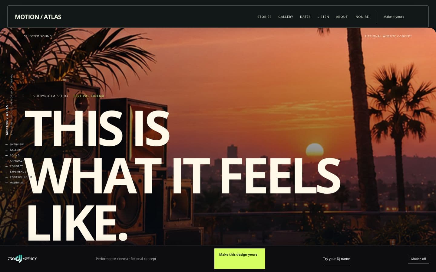 Performance cinema website design preview