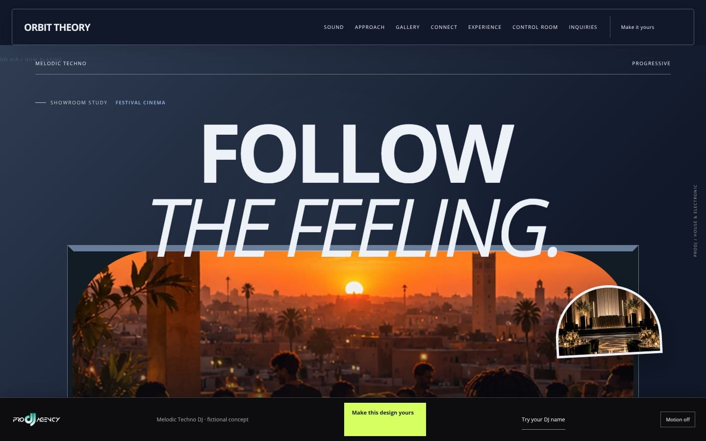 Melodic Techno DJ website design preview