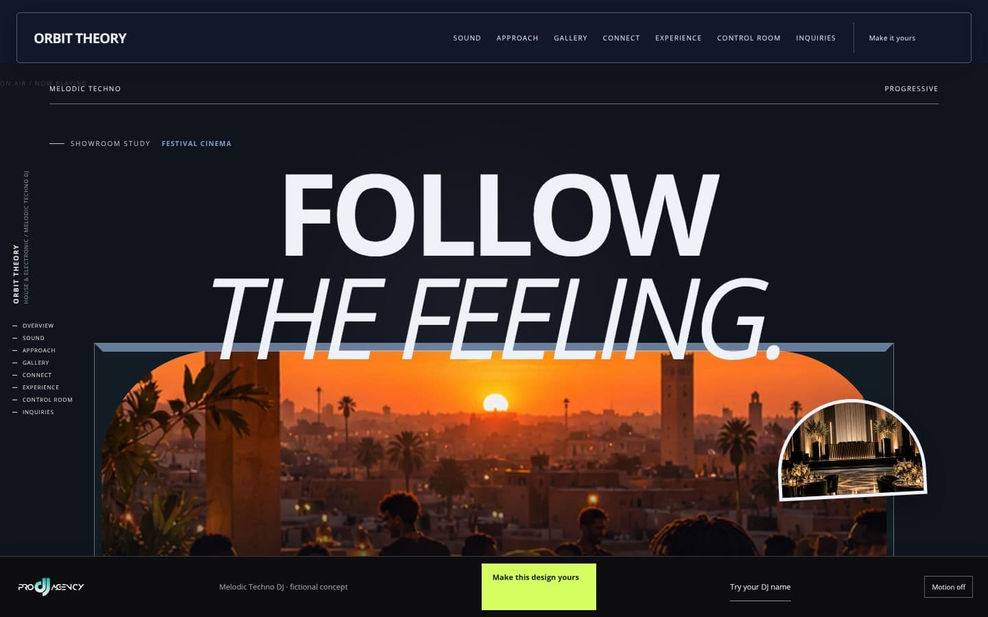 Melodic Techno DJ website design preview