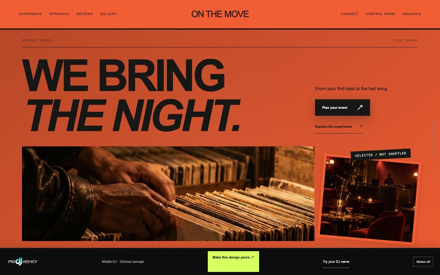 Mobile DJ website design preview
