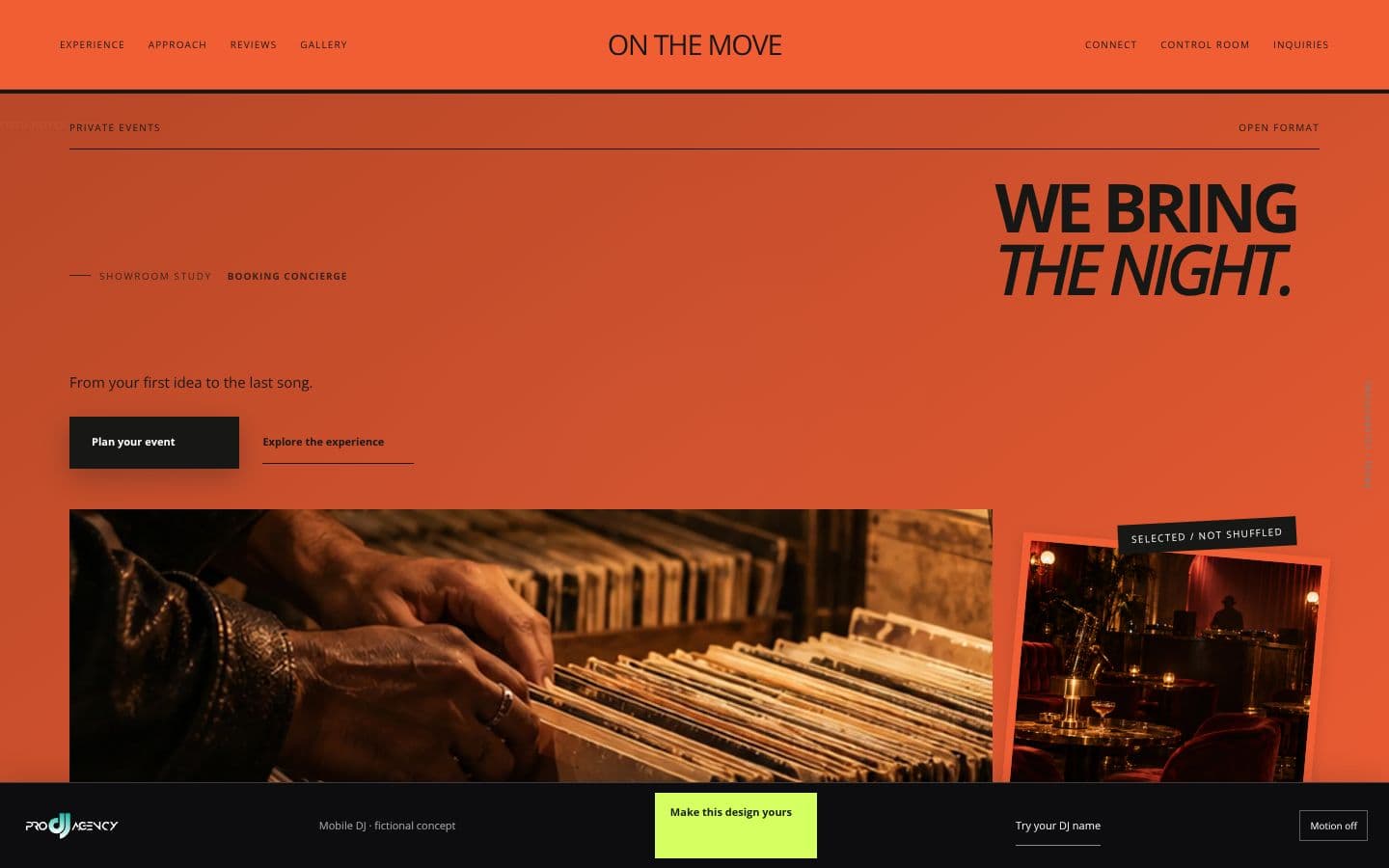 Mobile DJ website design preview
