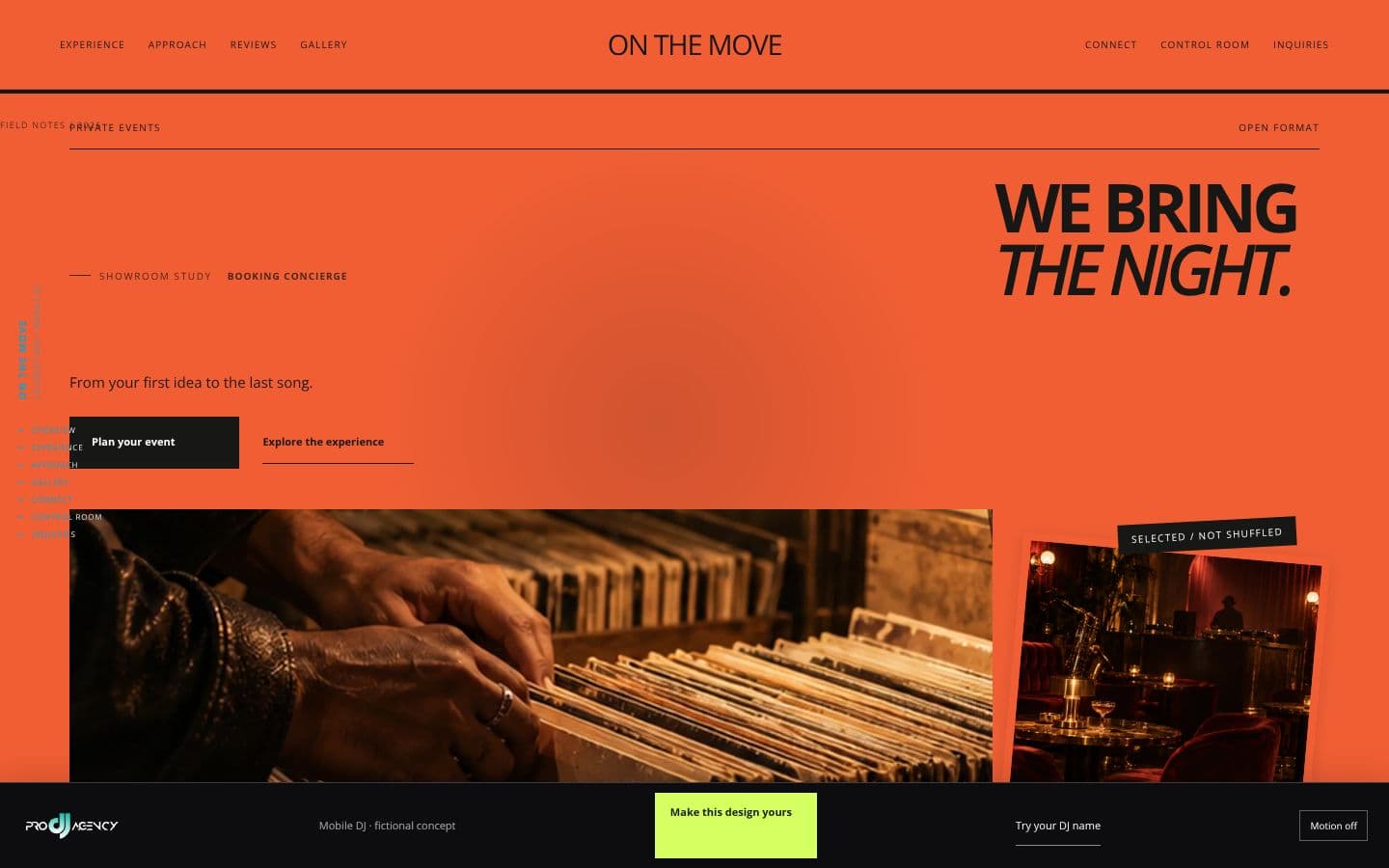 Mobile DJ website design preview