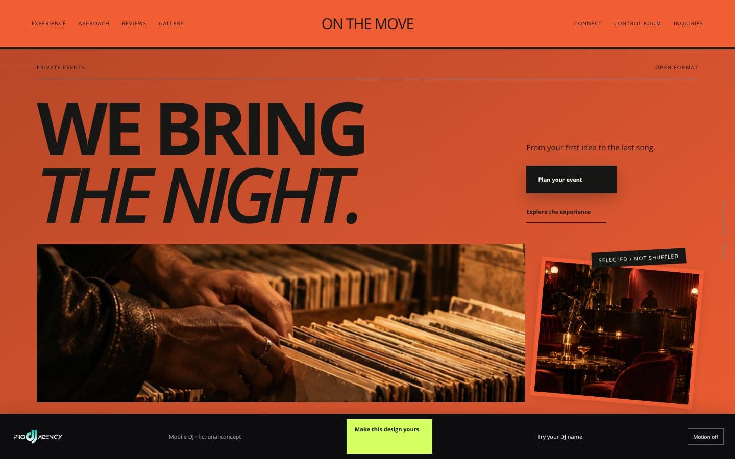 Mobile DJ website design preview