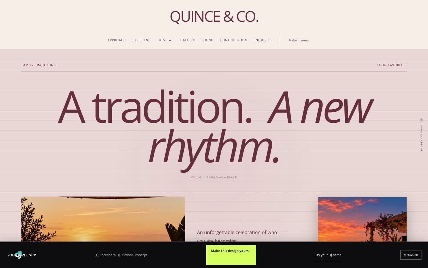 Quinceañera DJ website design preview