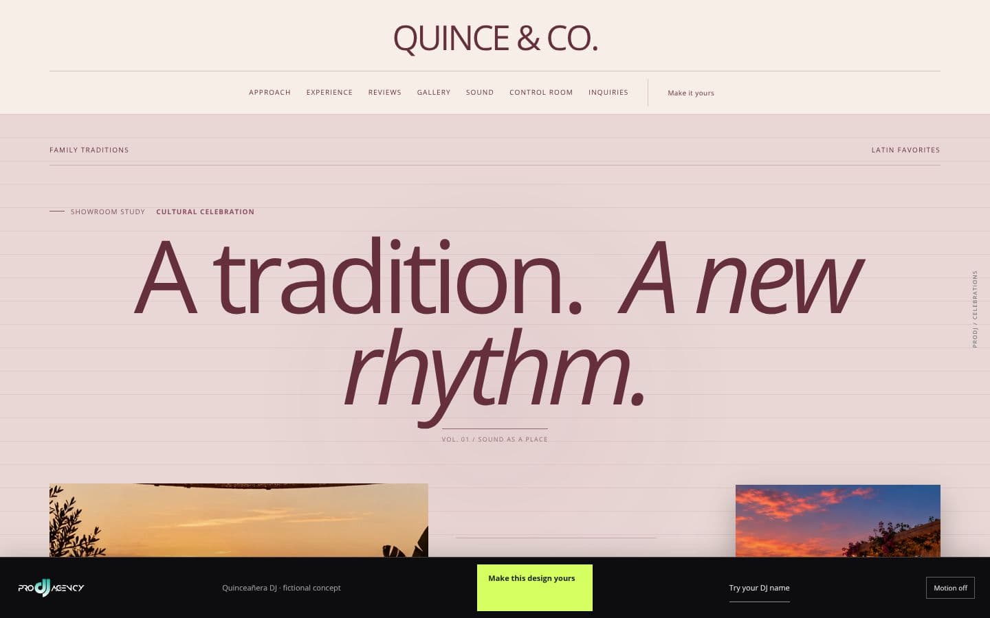 Quinceañera DJ website design preview