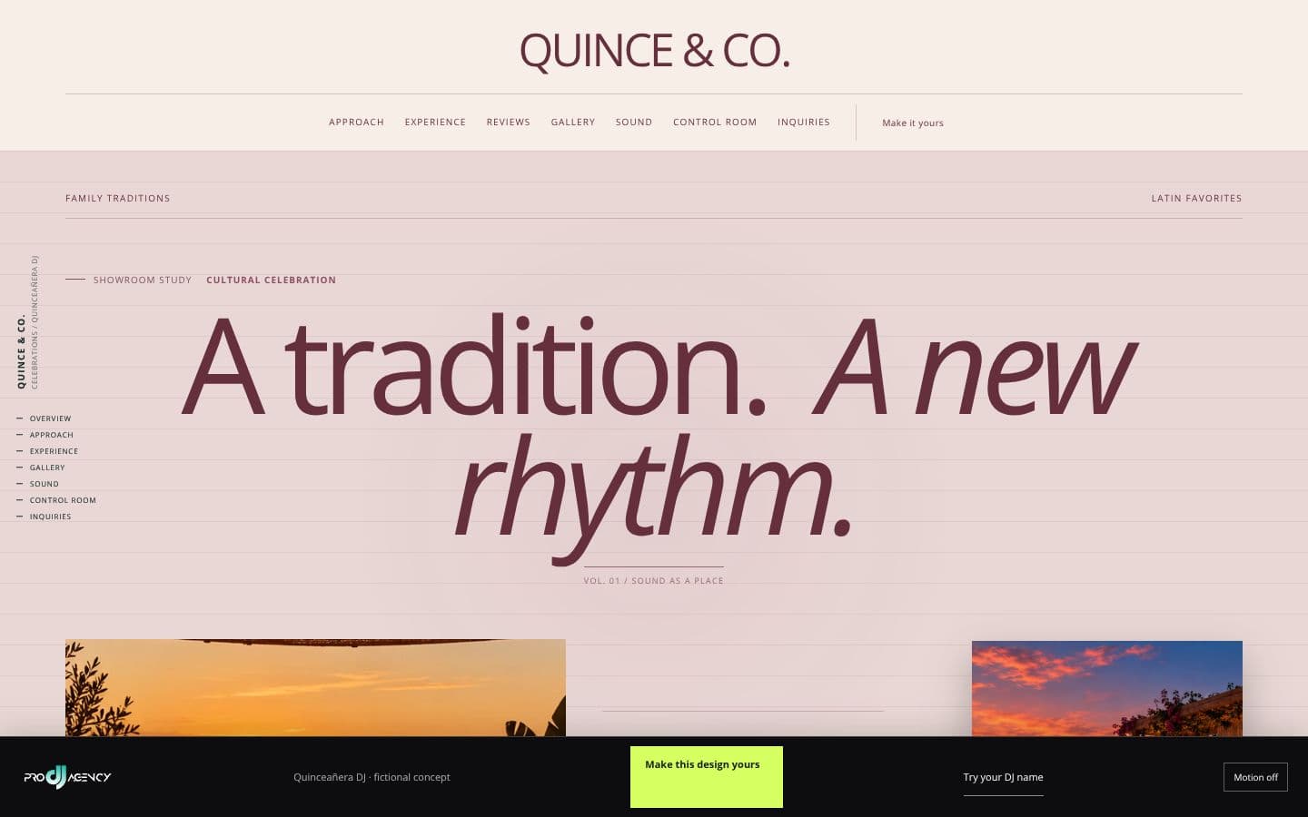 Quinceañera DJ website design preview