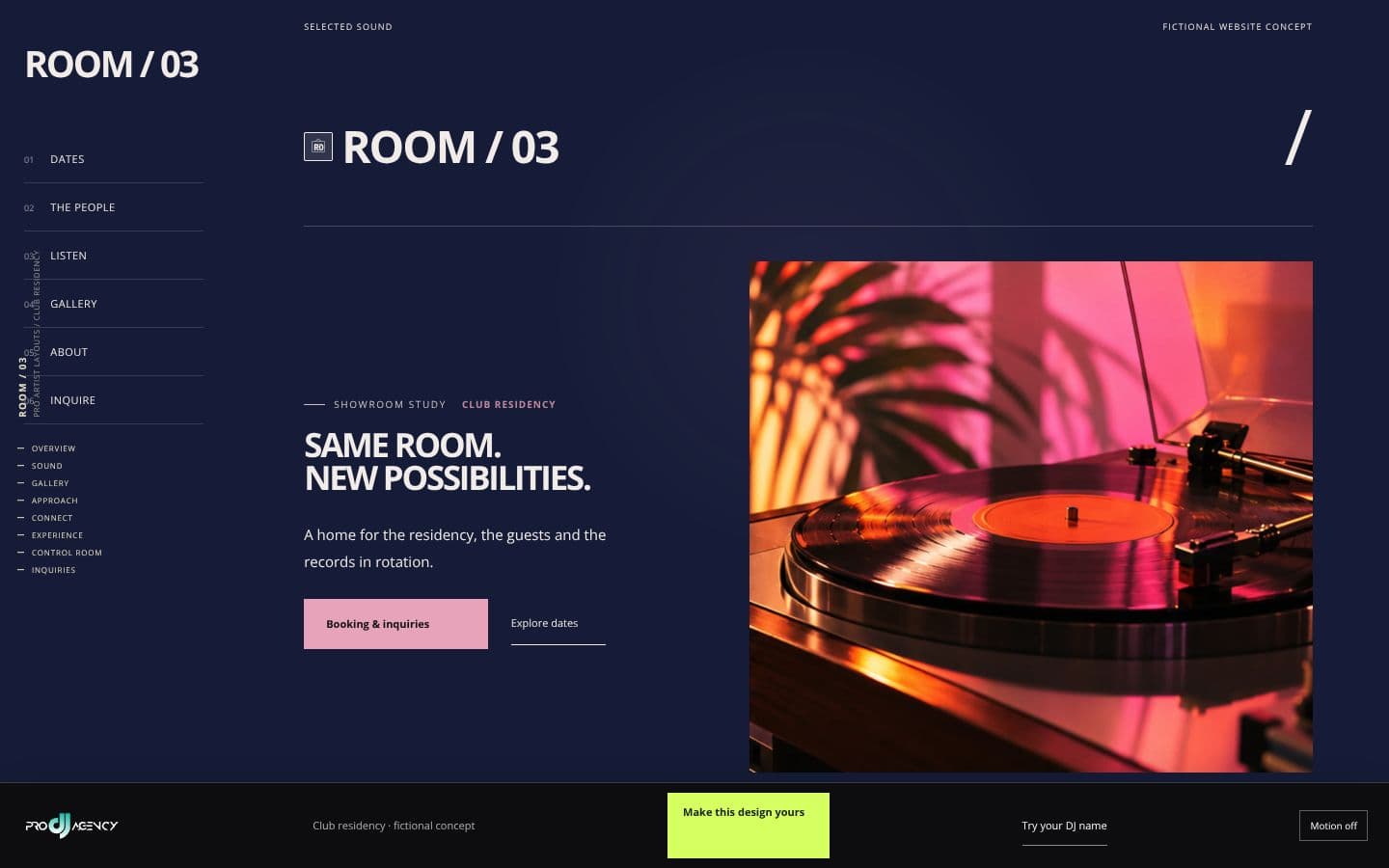 Club residency website design preview