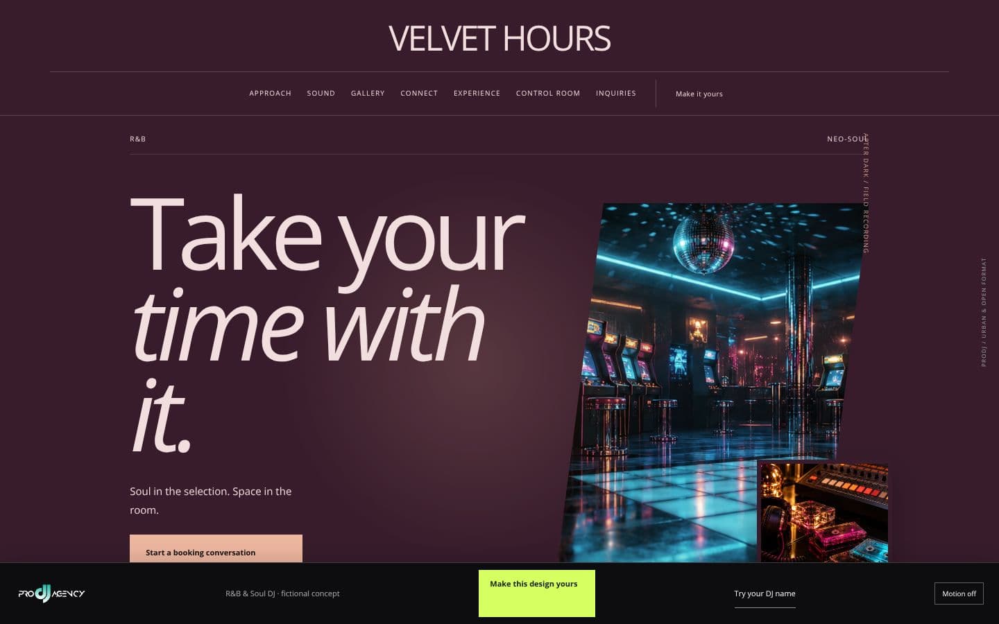 R&B & Soul DJ website design preview