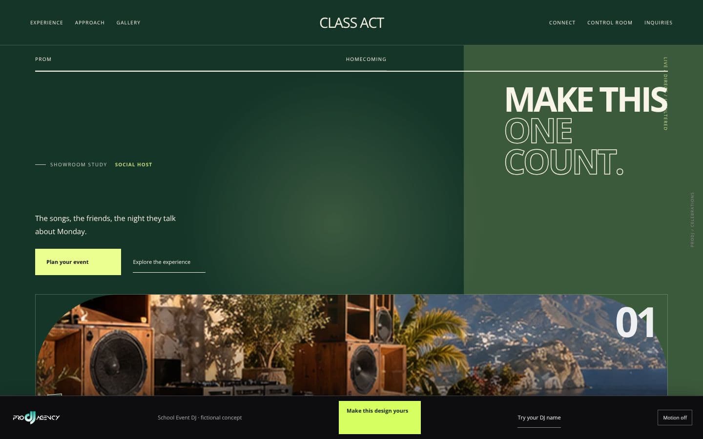 School Event DJ website design preview