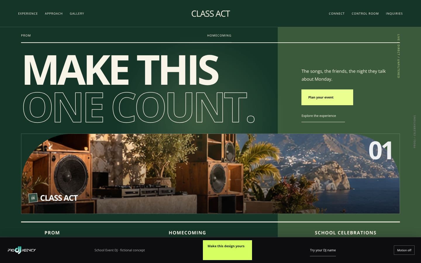 School Event DJ website design preview
