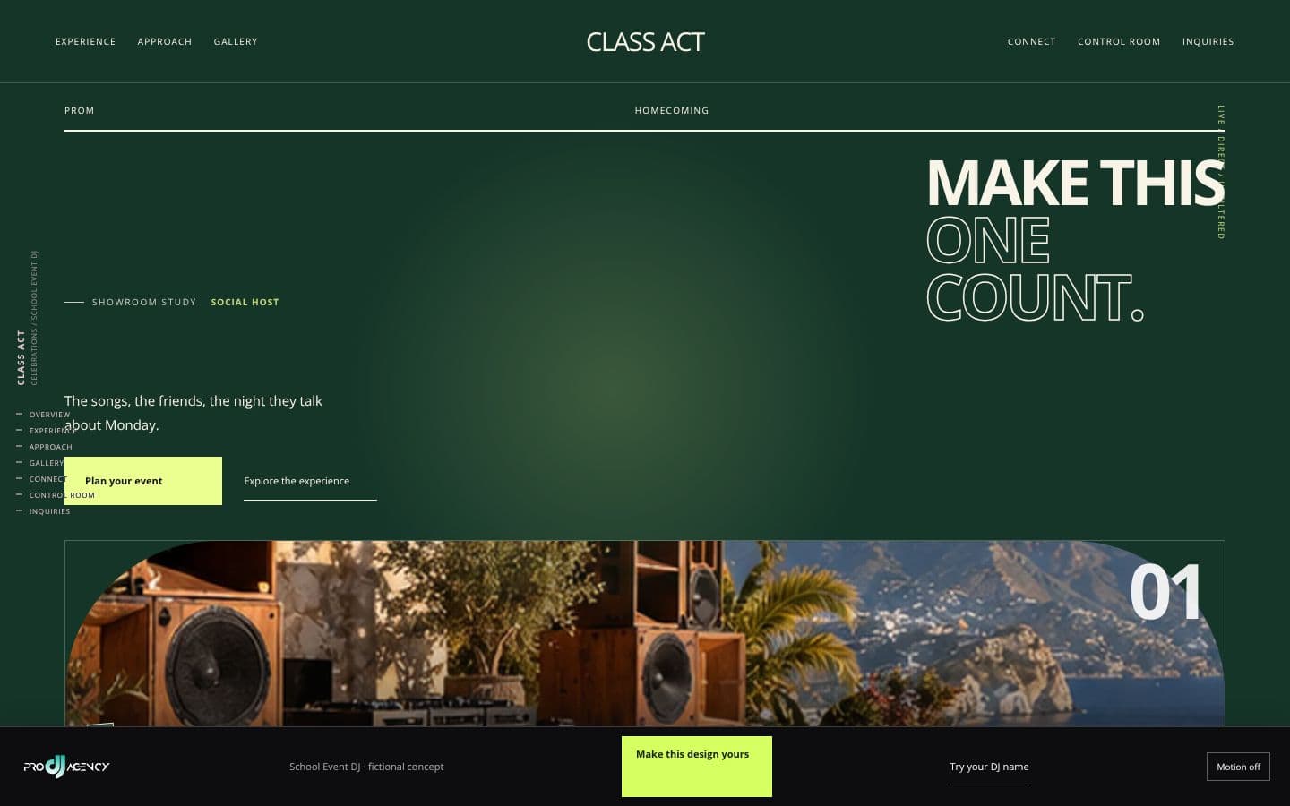 School Event DJ website design preview