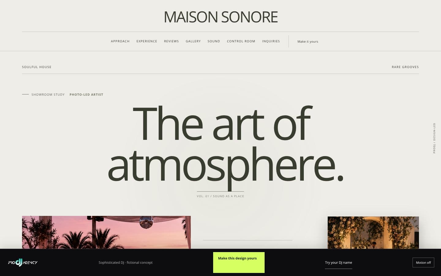 Sophisticated DJ website design preview
