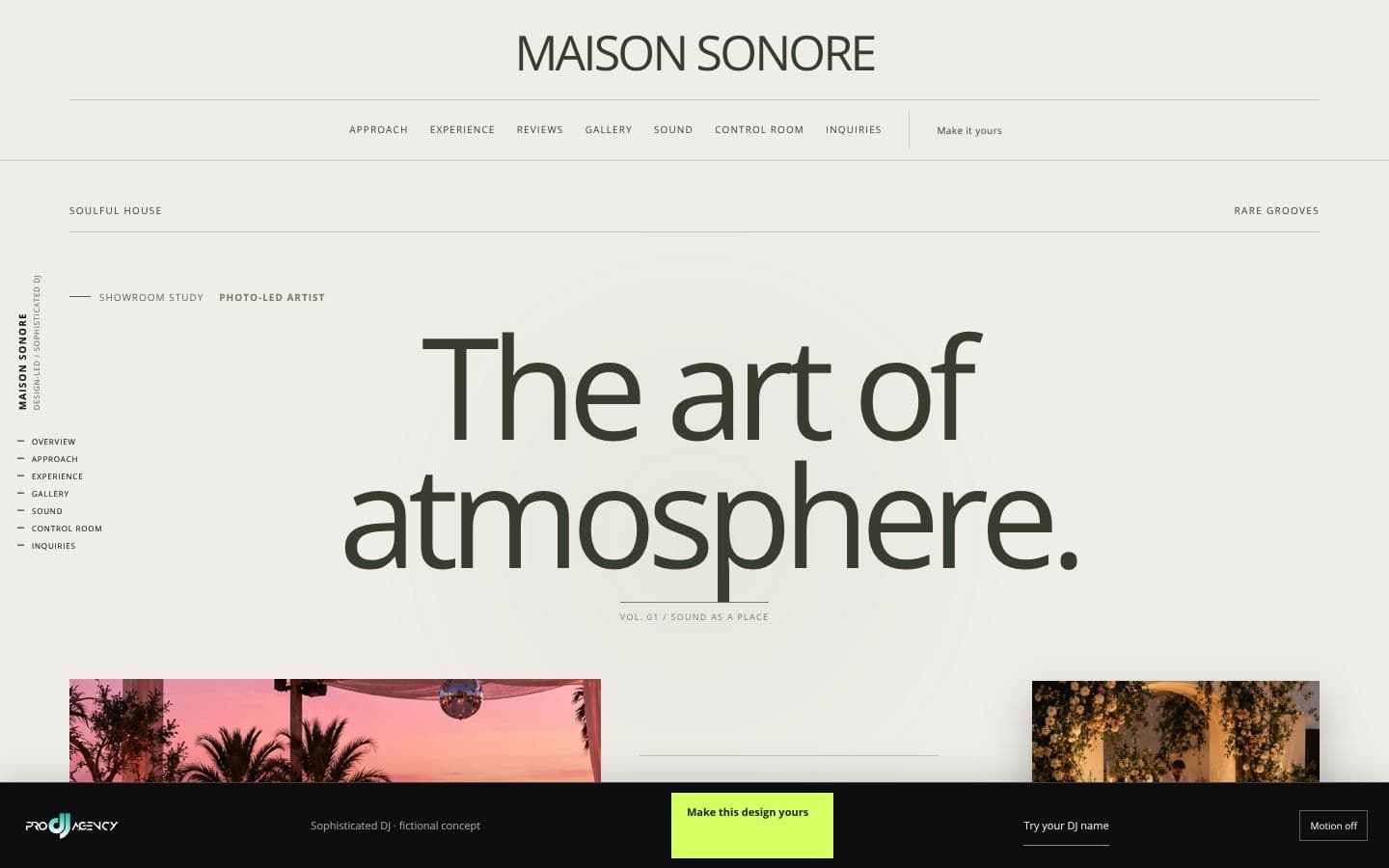 Sophisticated DJ website design preview
