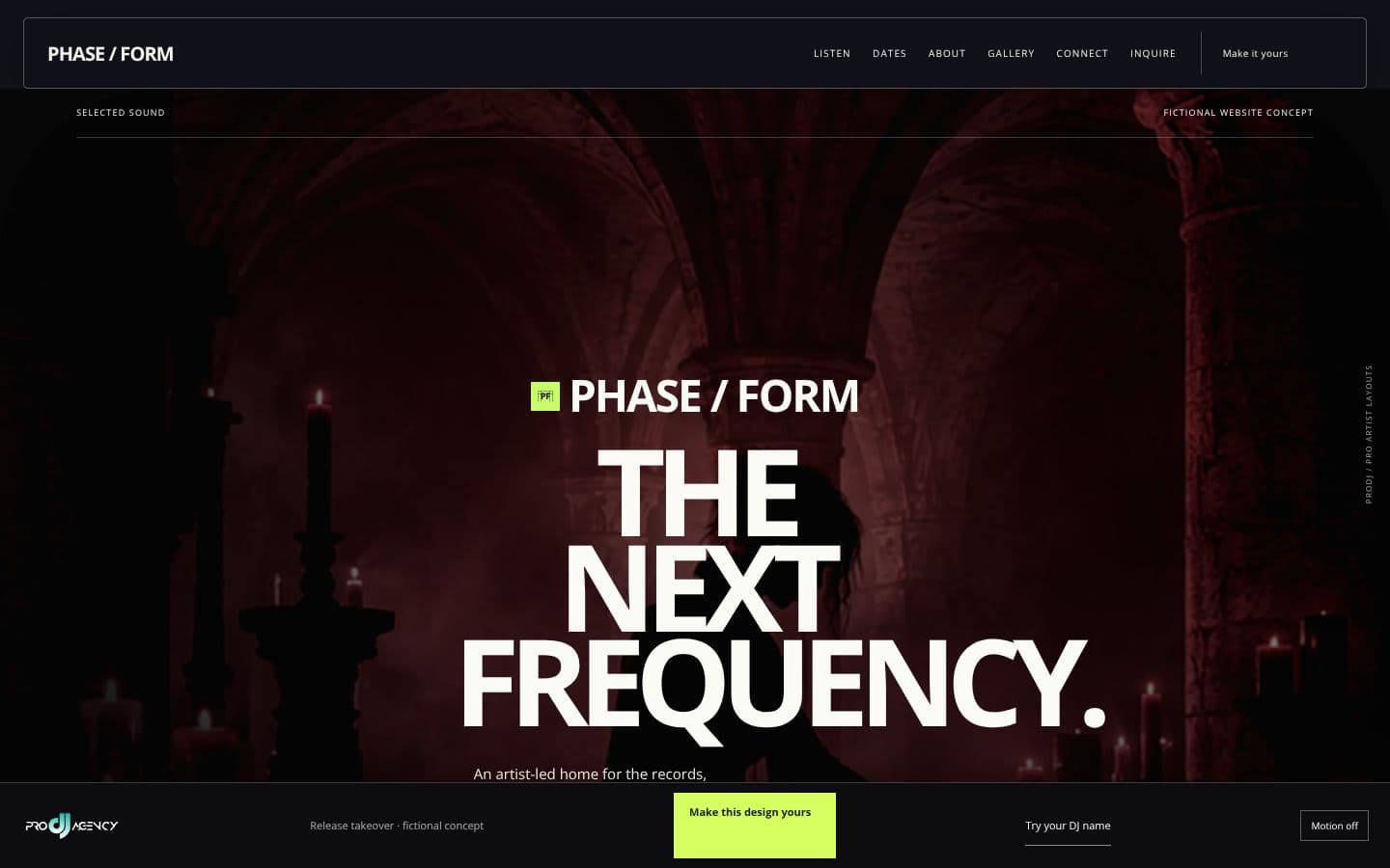 Release takeover website design preview
