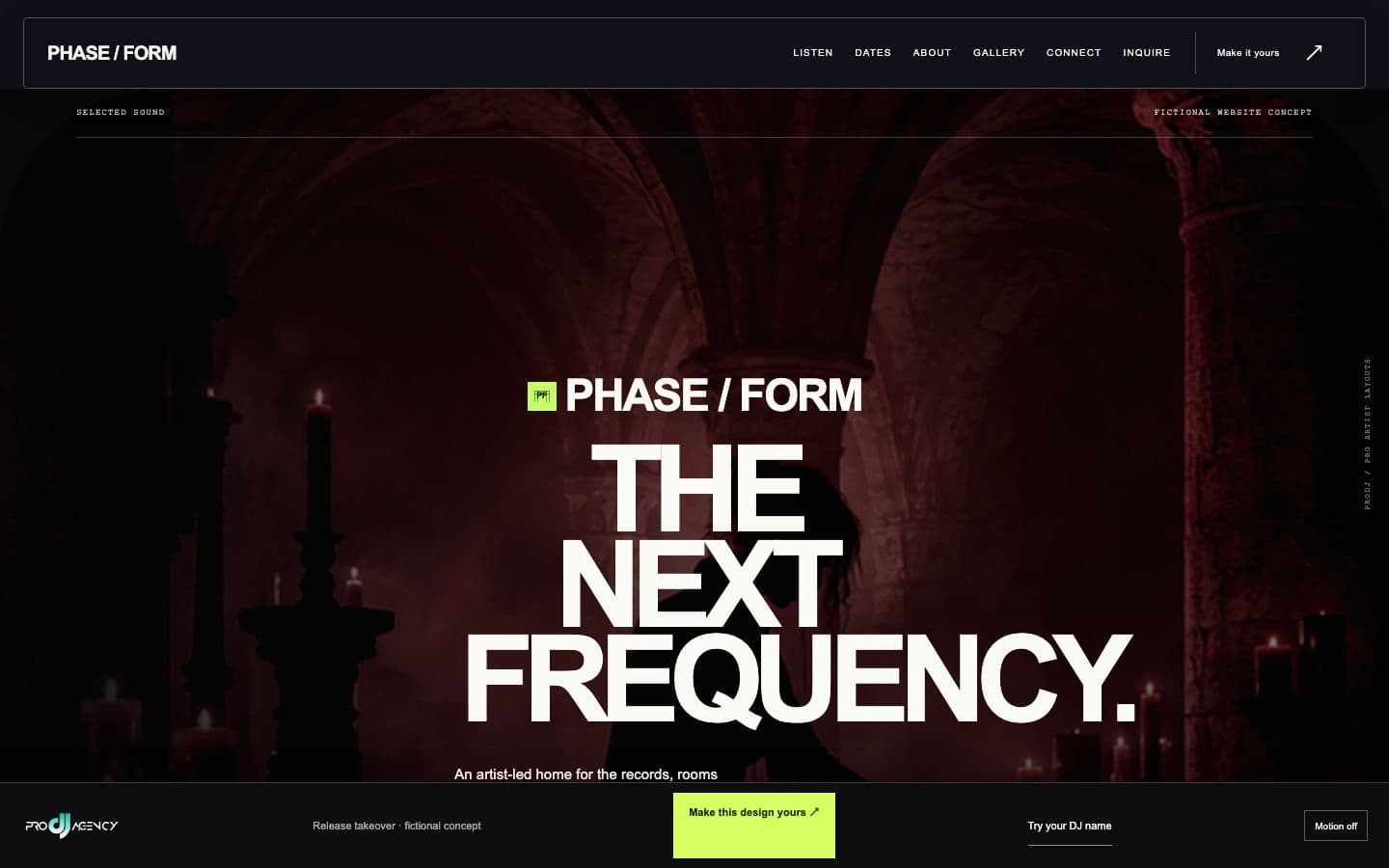 Release takeover website design preview