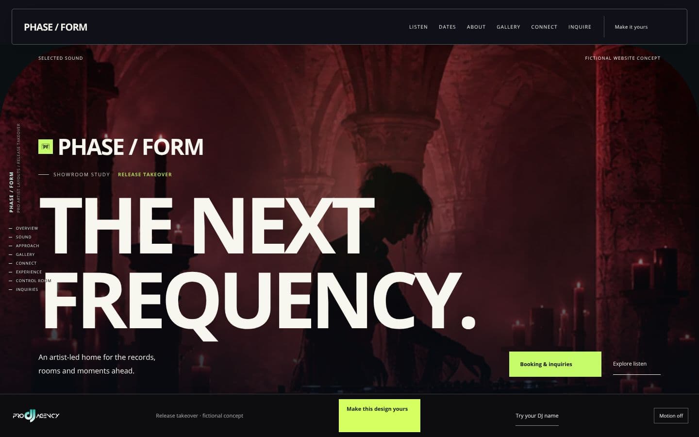Release takeover website design preview