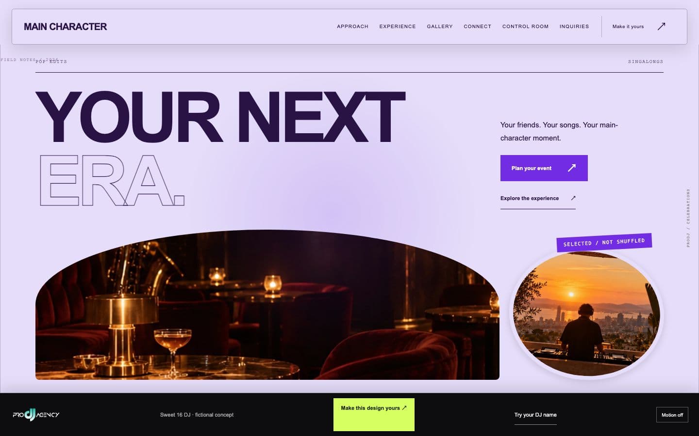 Sweet 16 DJ website design preview
