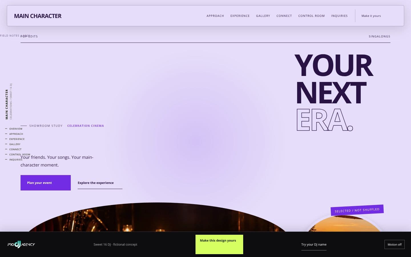 Sweet 16 DJ website design preview