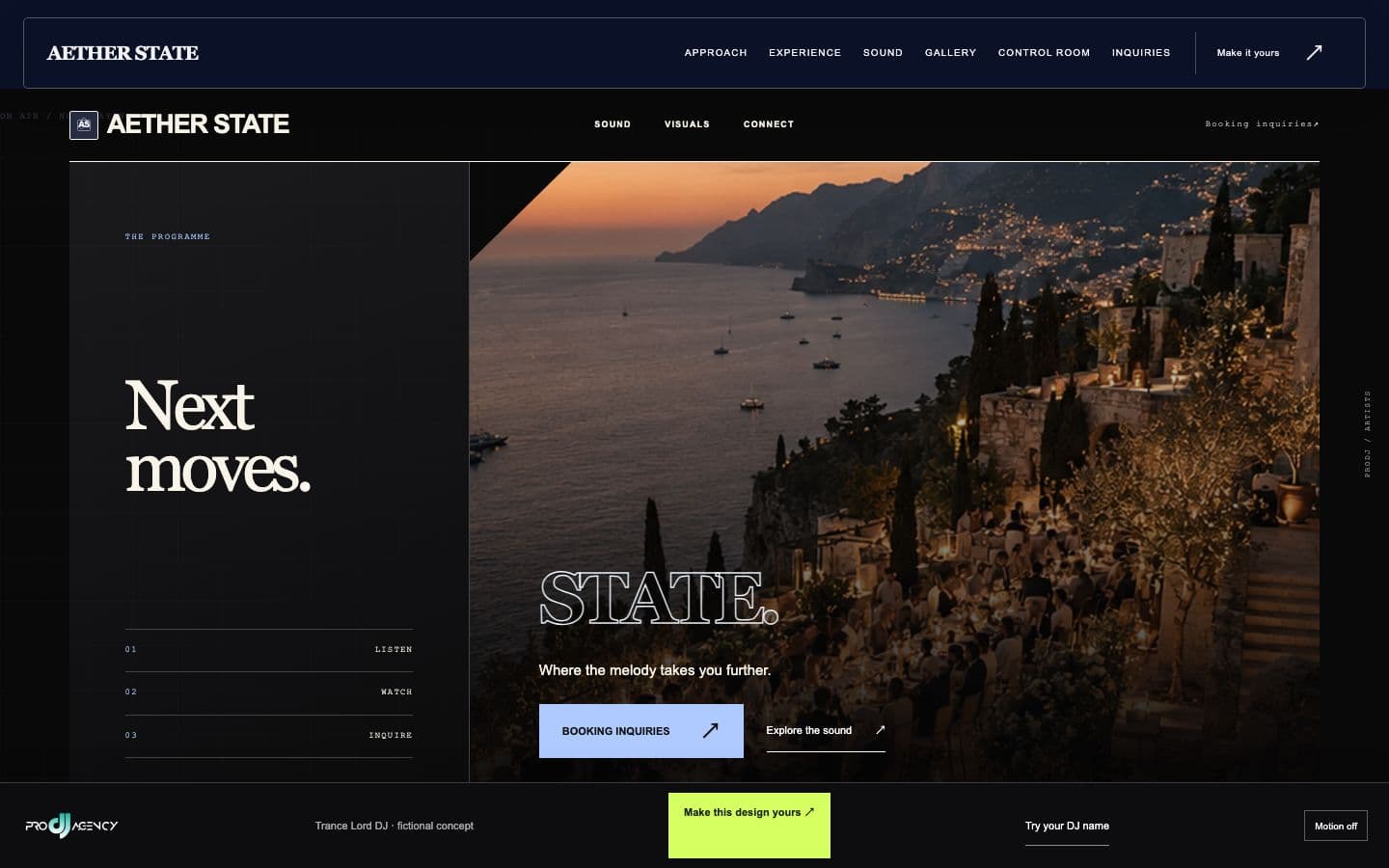 Trance Lord DJ website design preview