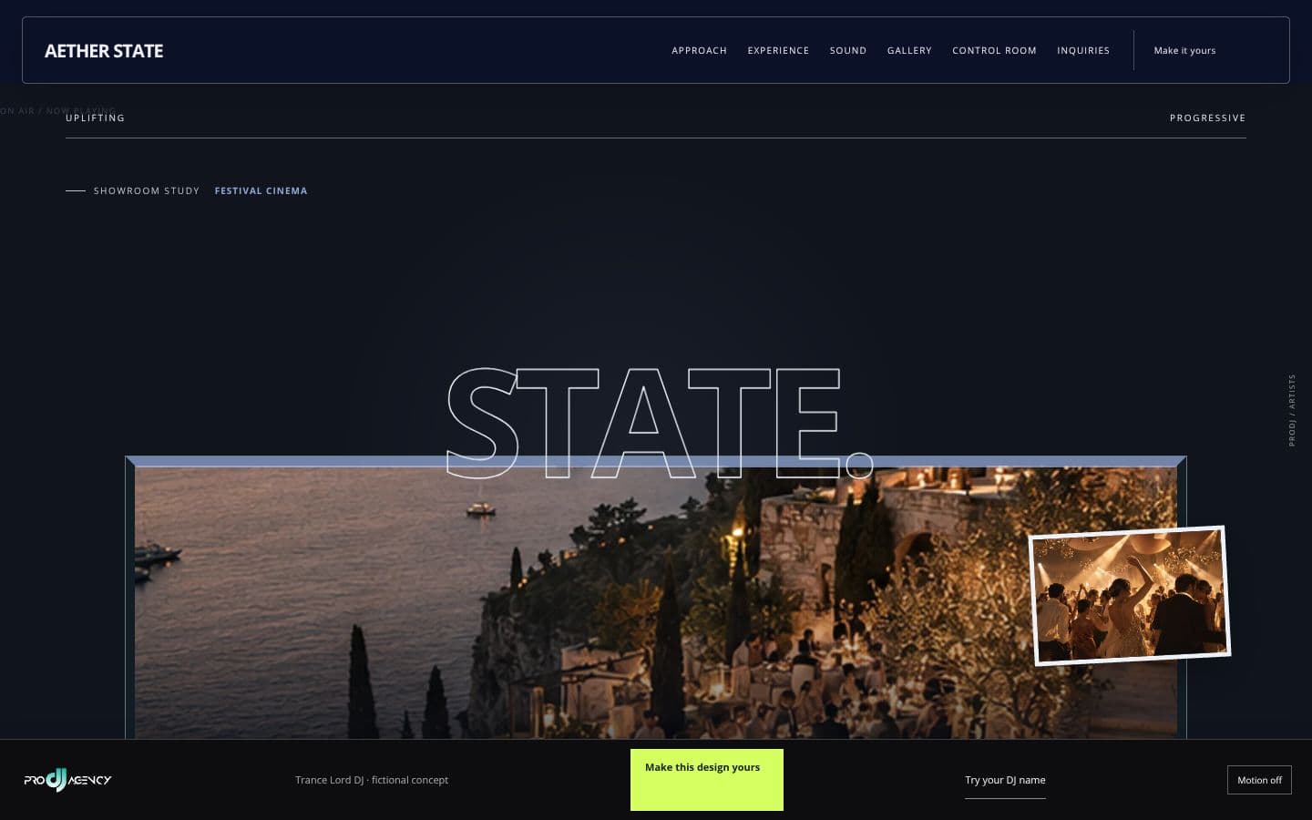 Trance Lord DJ website design preview