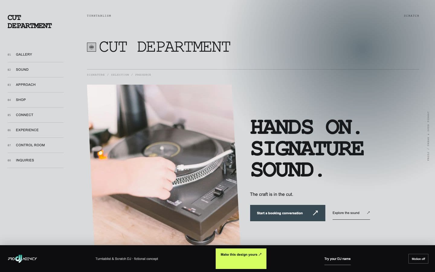 Turntablist & Scratch DJ website design preview