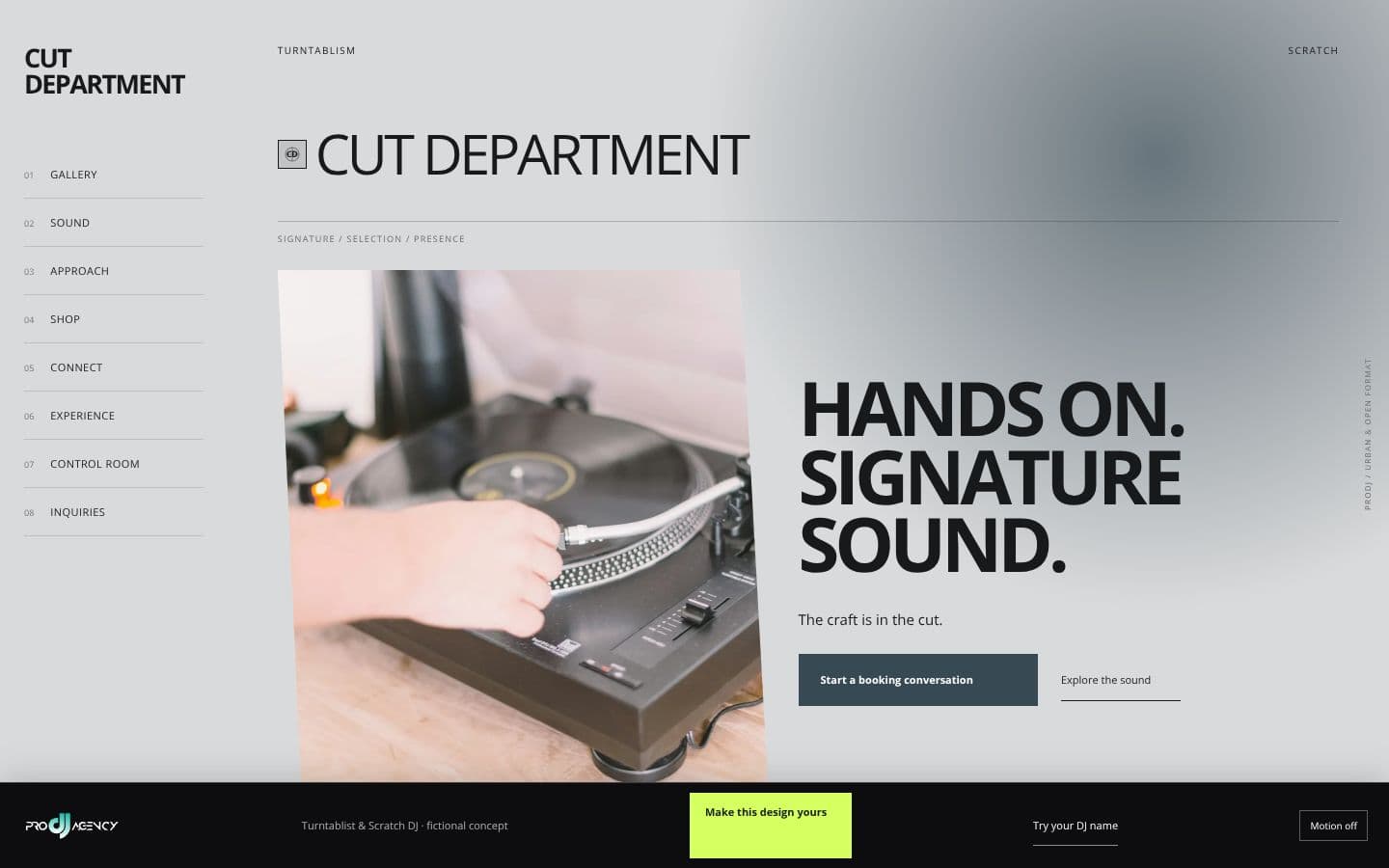 Turntablist & Scratch DJ website design preview