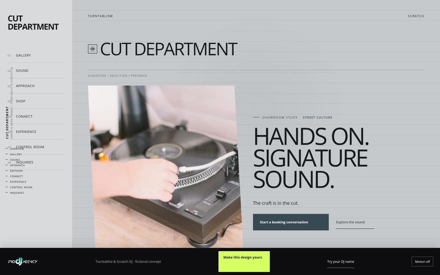 Turntablist & Scratch DJ website design preview