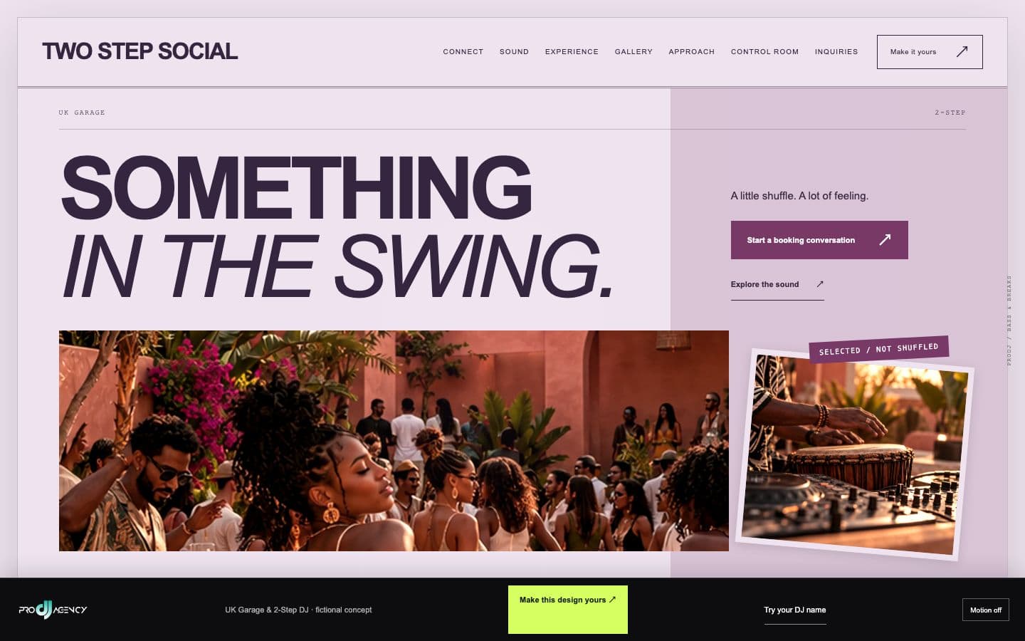UK Garage & 2-Step DJ website design preview
