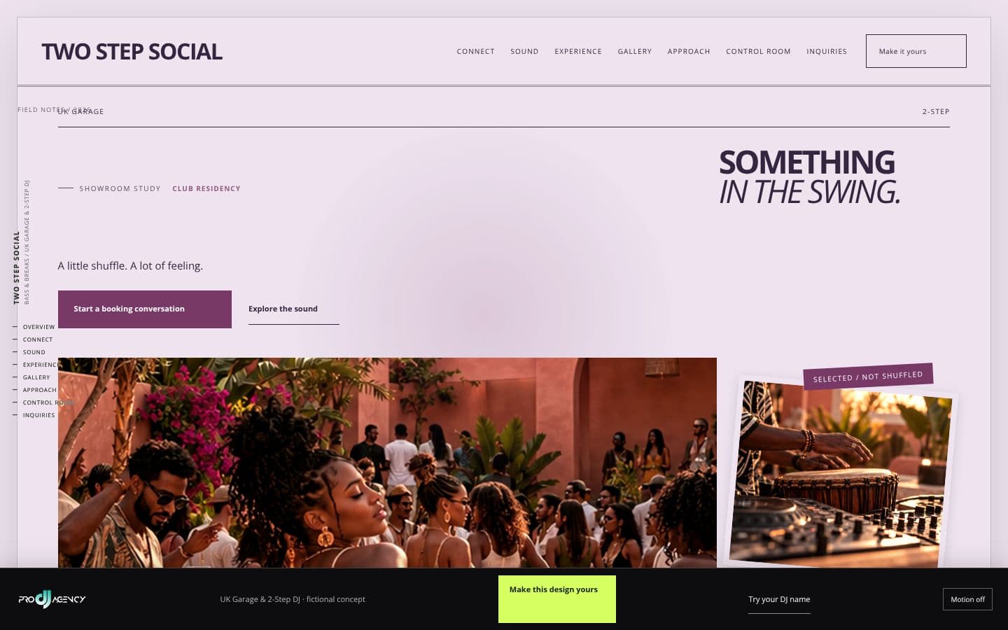 UK Garage & 2-Step DJ website design preview