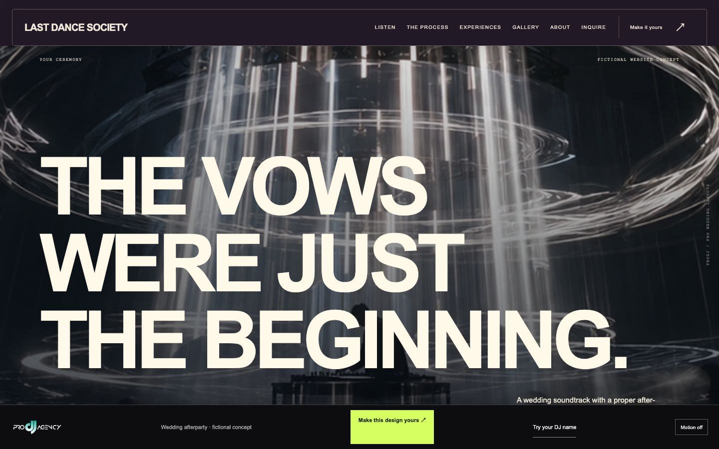 Wedding afterparty website design preview