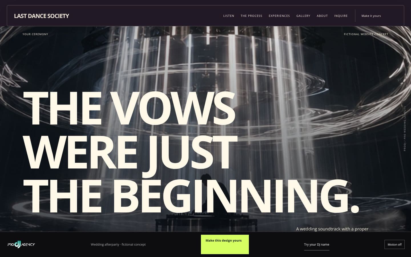 Wedding afterparty website design preview
