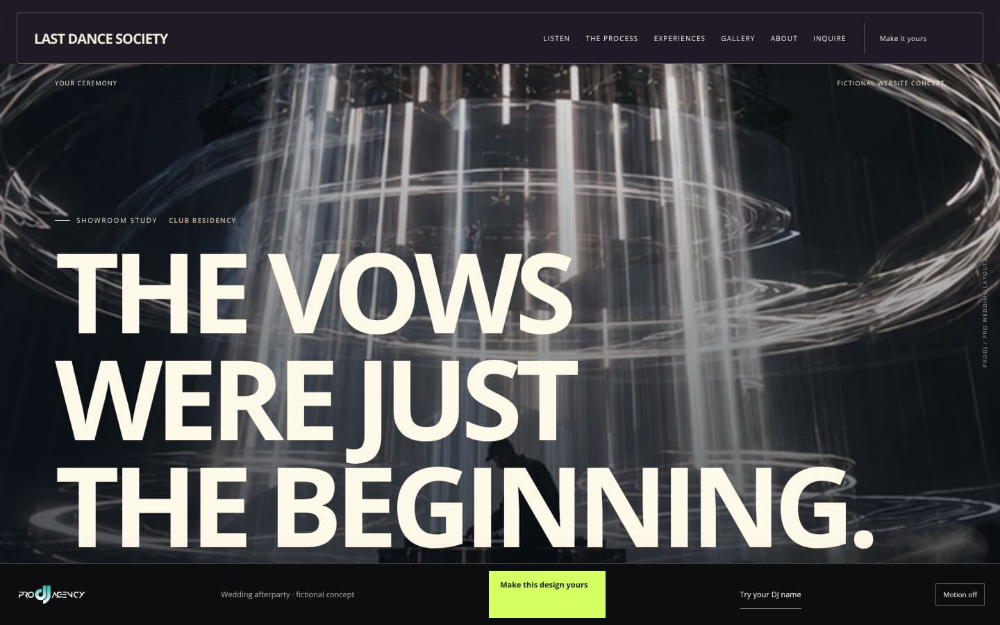 Wedding afterparty website design preview
