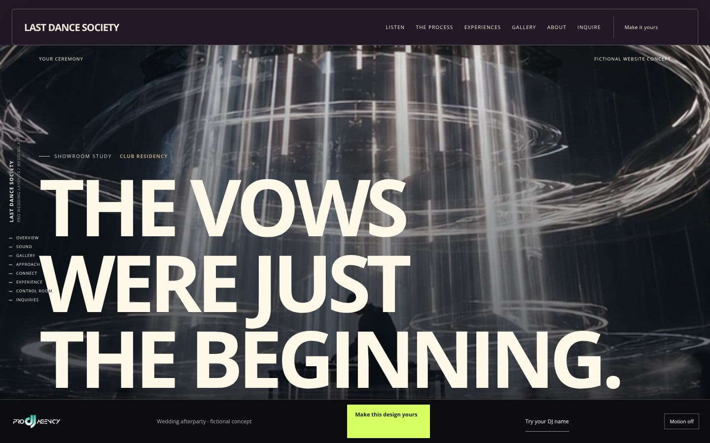 Wedding afterparty website design preview