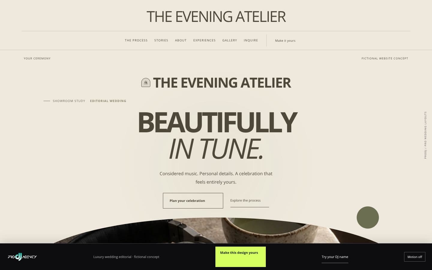 Luxury wedding editorial website design preview