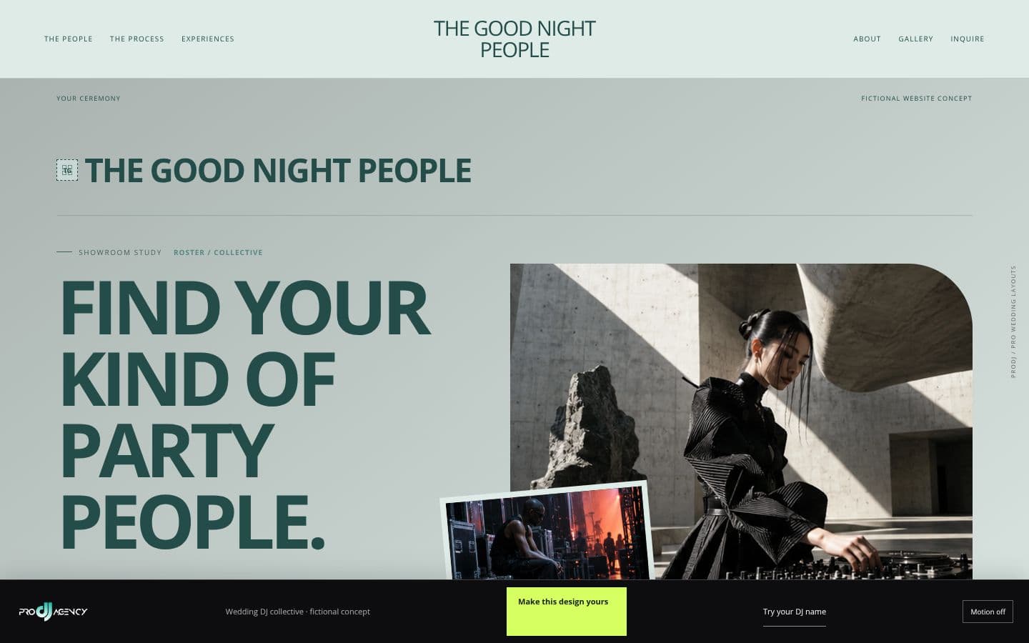Wedding DJ collective website design preview