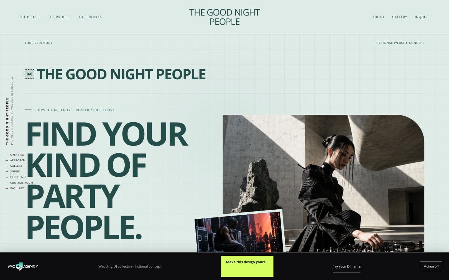 Wedding DJ collective website design preview