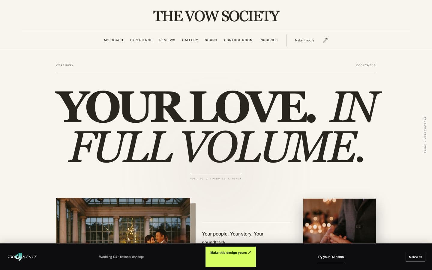 Wedding DJ website design preview