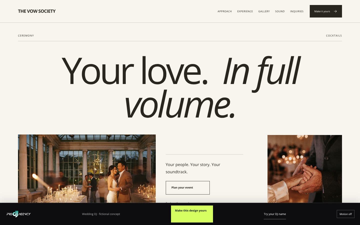 Wedding DJ website design preview