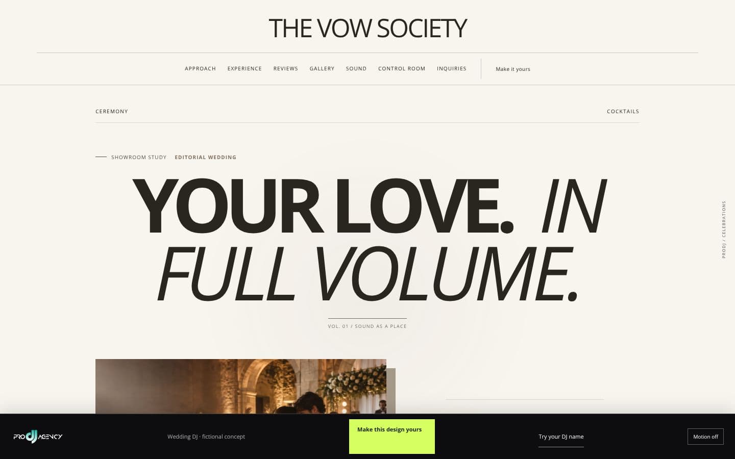 Wedding DJ website design preview