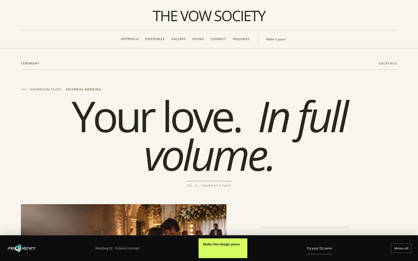 Wedding DJ website design preview