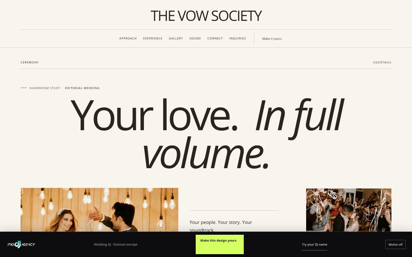 Wedding DJ website design preview