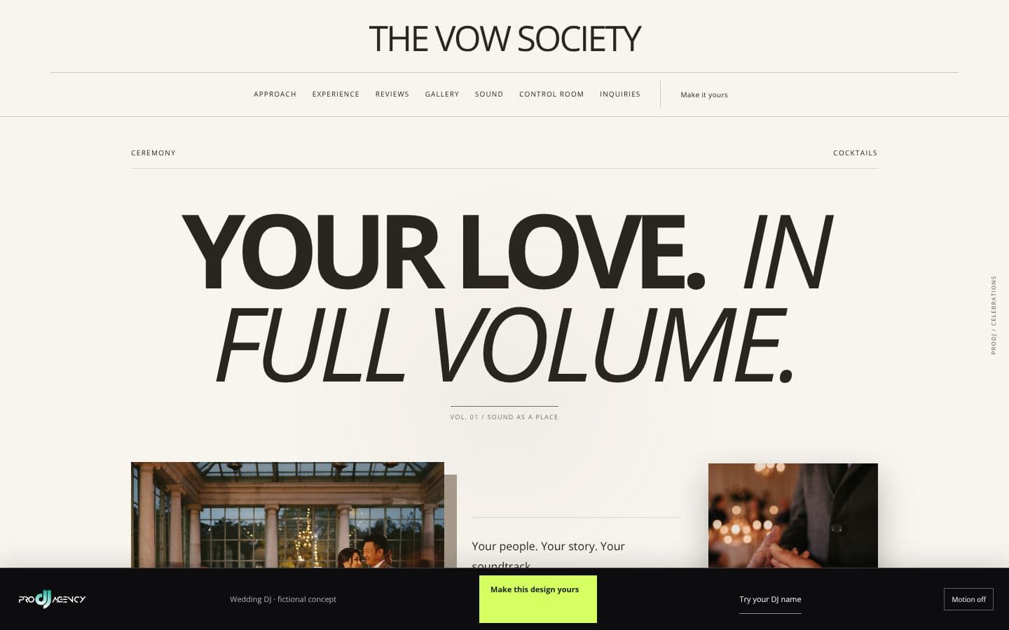 Wedding DJ website design preview