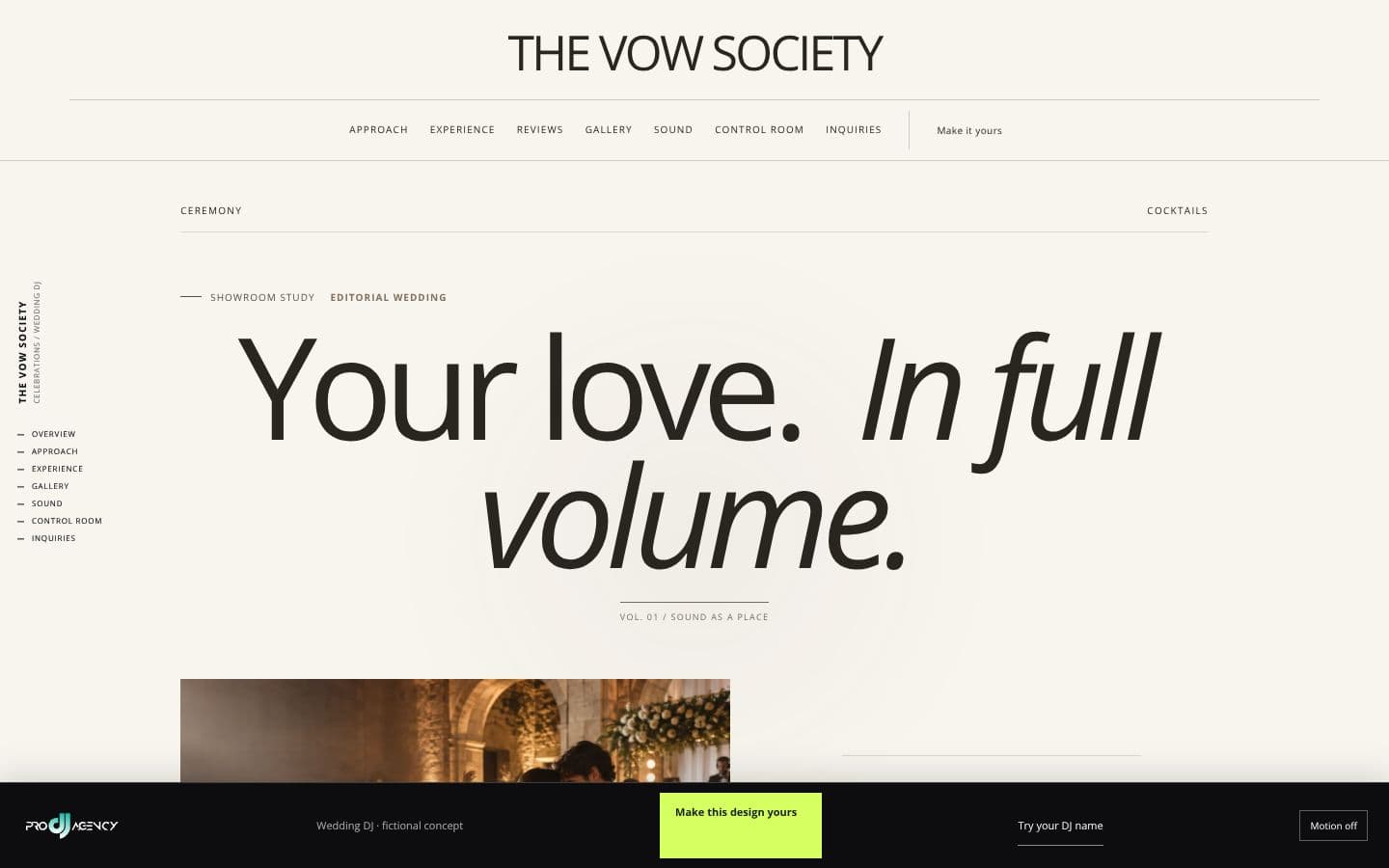 Wedding DJ website design preview