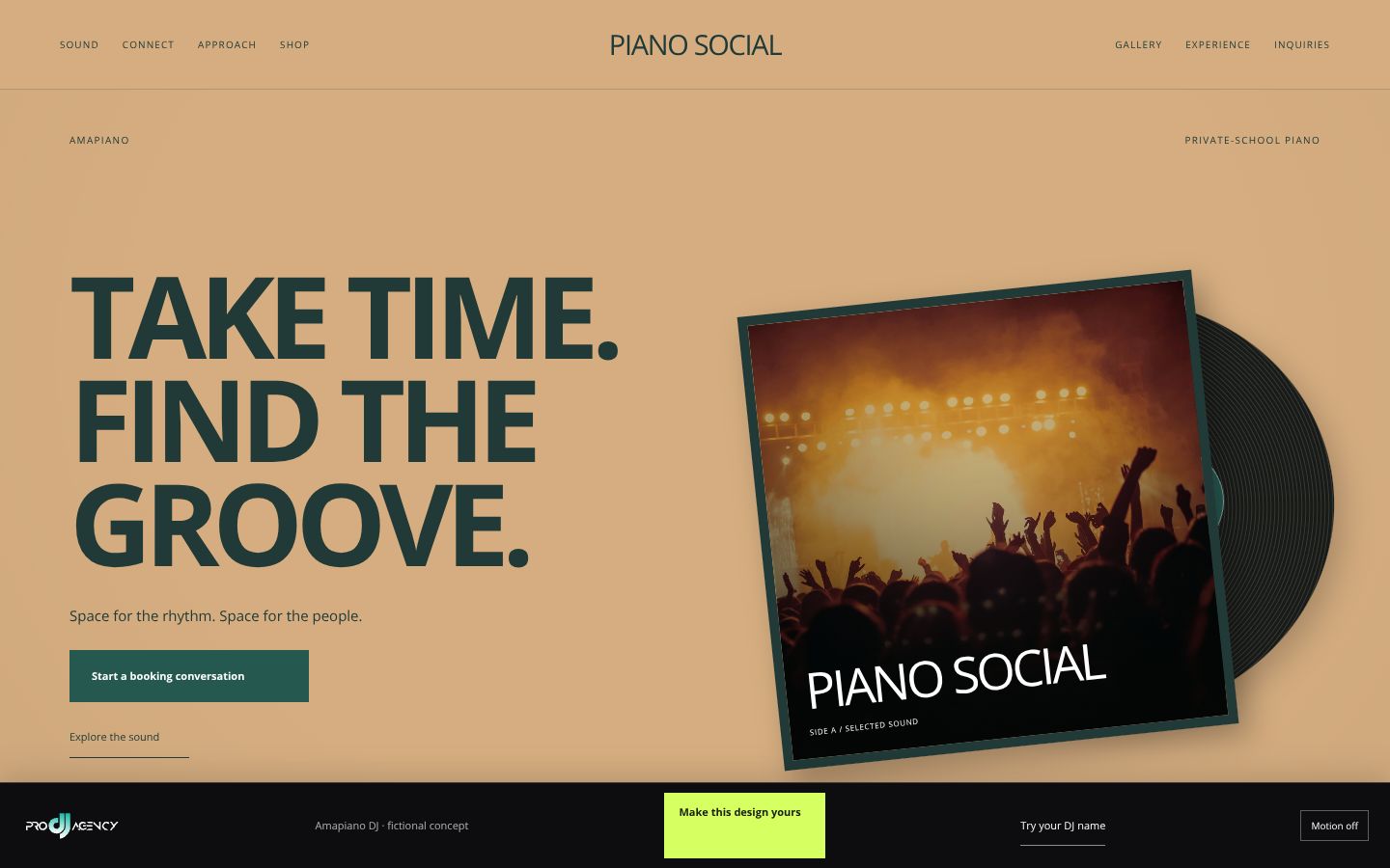 Amapiano DJ - actual rendered website preview
