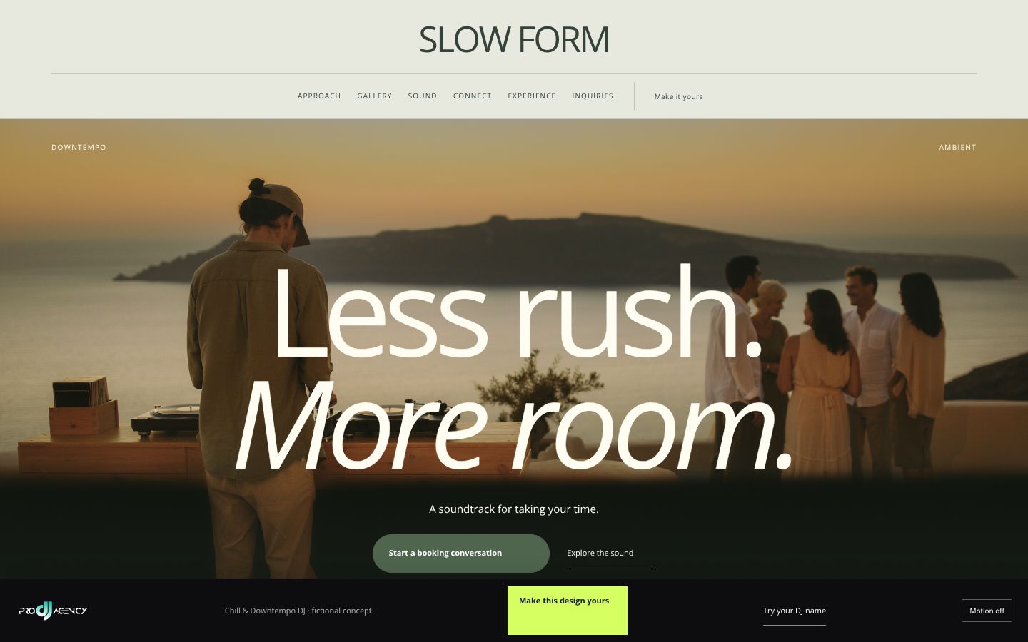 Chill & Downtempo DJ - actual rendered website preview