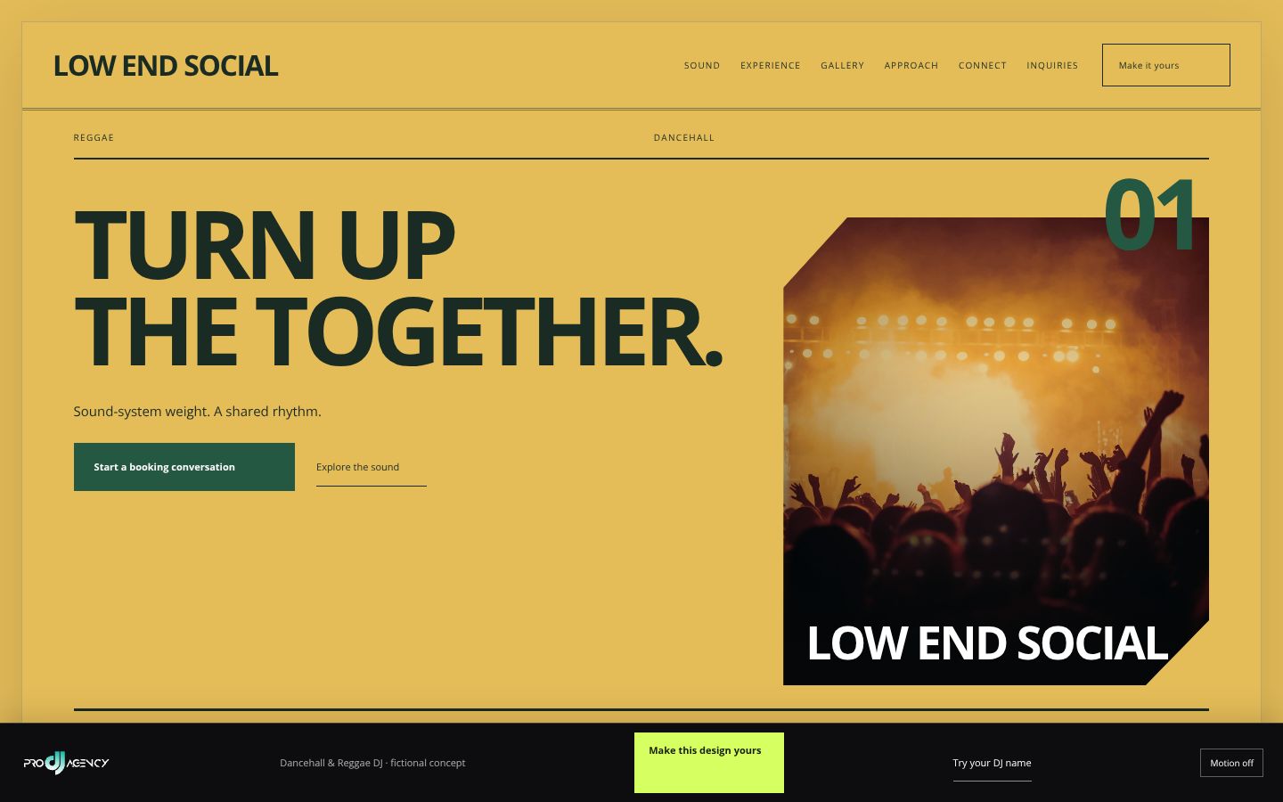 Dancehall & Reggae DJ - actual rendered website preview