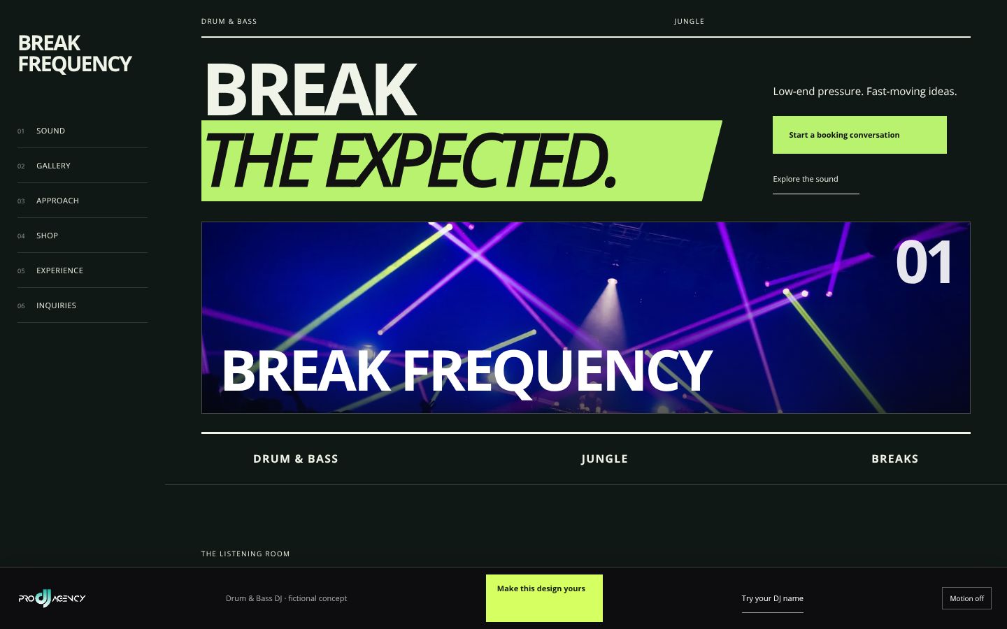 Drum & Bass DJ - actual rendered website preview