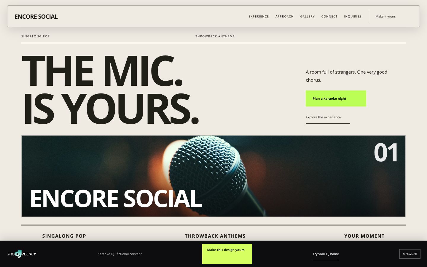 Karaoke DJ - actual rendered website preview