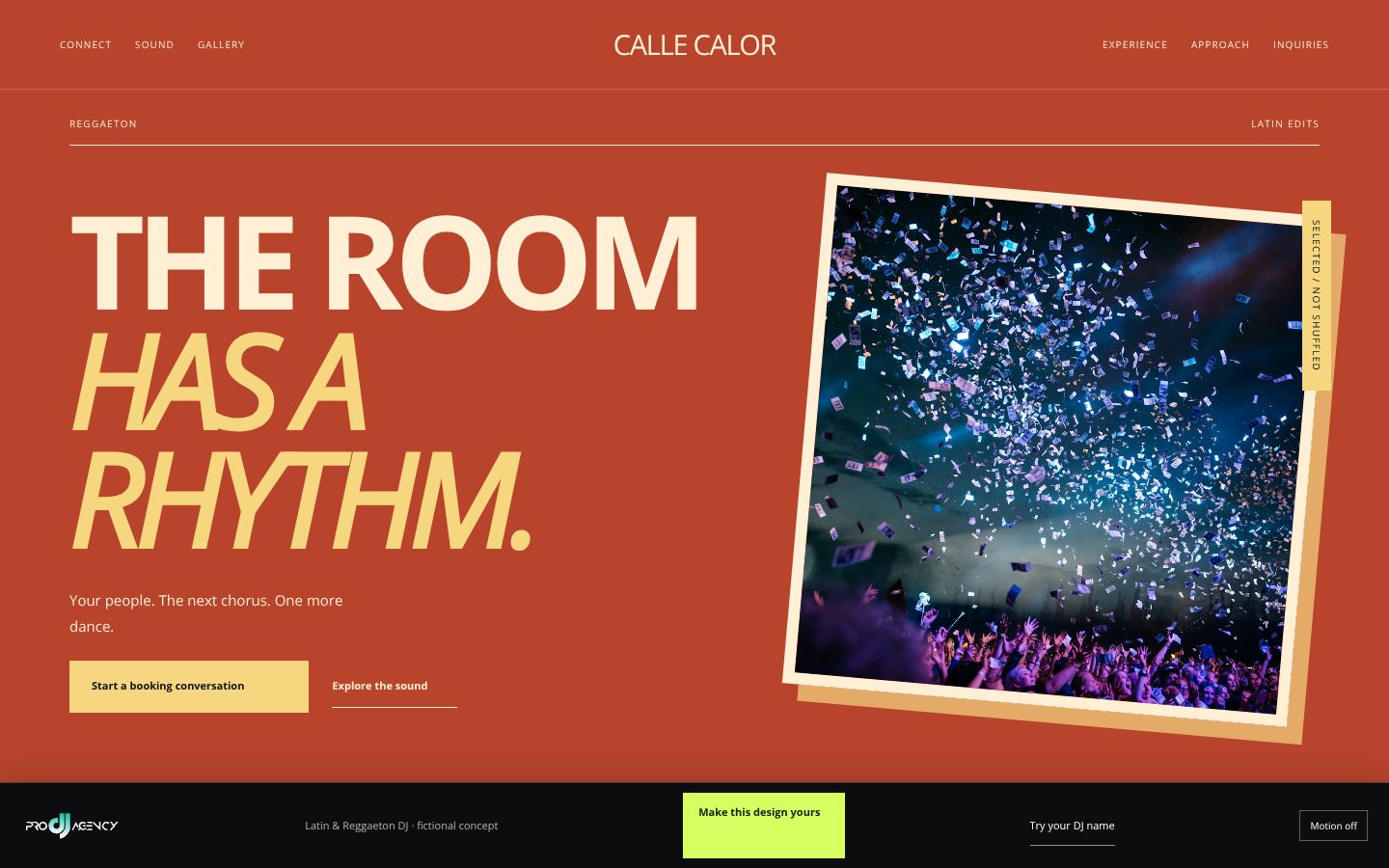 Latin & Reggaeton DJ - actual rendered website preview