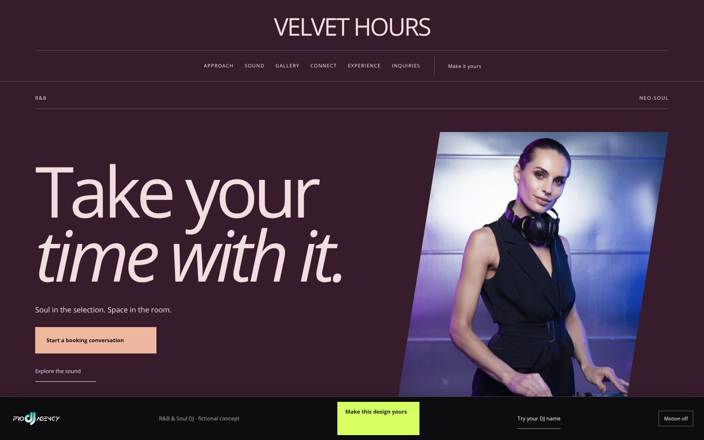 R&B & Soul DJ - actual rendered website preview